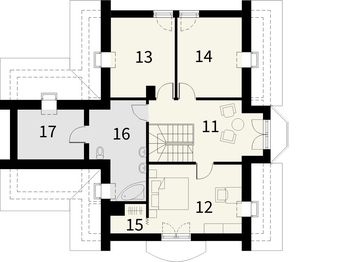 Poddasze projektu - Rozalin z garażem 1 stanowiskowym