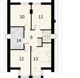 Poddasze projektu - Opera z garażem jednostanowiskowym