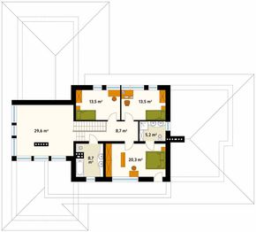 Piętro 1 projektu - Bursztyn 3