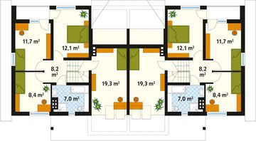 Poddasze projektu - Duet 2 zabudowa bliźniacza, 2 segmenty