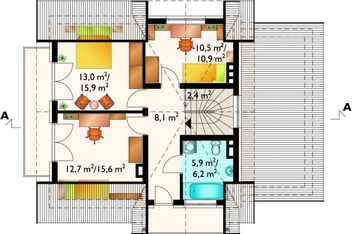 Poddasze projektu - Krokus - murowana – ceramika