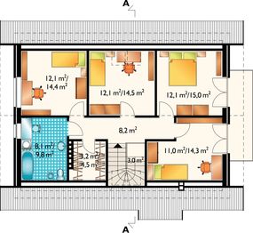Poddasze projektu - Lajkonik - murowana - klinkier