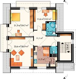 Poddasze projektu - Irena - murowana – klinkier