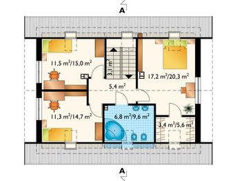 Poddasze projektu - Motek - murowana – beton komórkowy