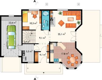 Parter projektu - Maja - szkielet drewniany lekki