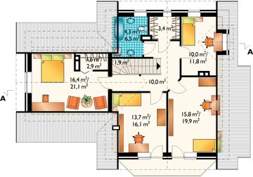 Poddasze projektu - Jelonek-2 - murowana – klinkier