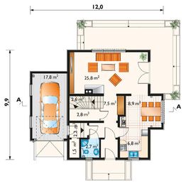 Parter projektu - Koliba - szkielet drewniany lekki