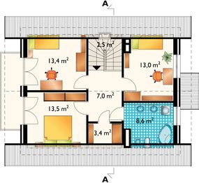 Poddasze projektu - Biedronka - murowana – klinkier