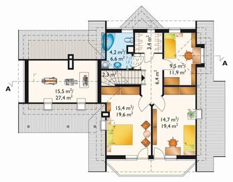 Poddasze projektu - Jelonek - murowana – ceramika