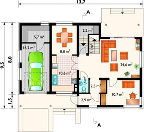 Parter projektu - Perkoz - murowana – beton komórkowy