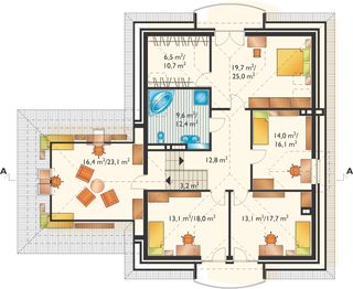 Poddasze projektu - Miłorząb - murowana – klinkier