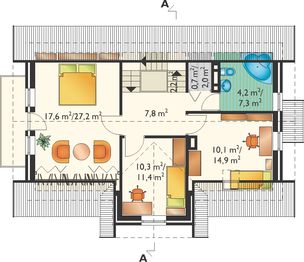 Poddasze projektu - Supełek - murowana – beton komórkowy