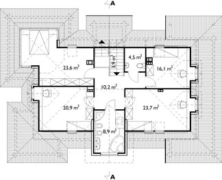 Poddasze projektu - Gródek - bal drewniany