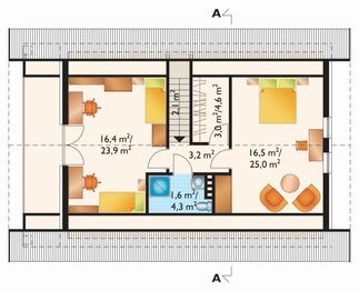 Poddasze projektu - Baba Jaga-2 - murowana – ceramika