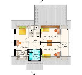 Poddasze projektu - Orion-2 - murowana – klinkier