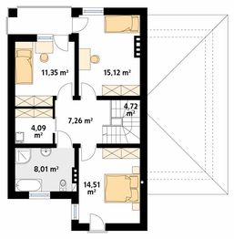 Piętro 1 projektu - Pinia