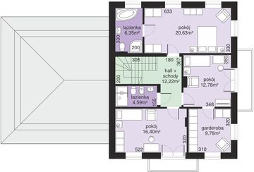 Piętro 1 projektu - Dom przy Diamentowej