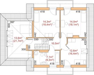 Poddasze projektu - Dom przy Trzykrotek