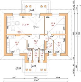 Parter projektu - Dom przy Zacisznej
