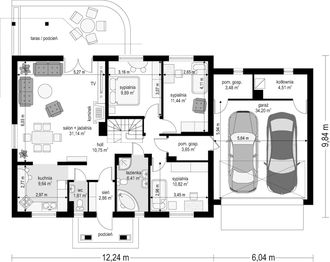 Parter projektu - Niezapominajka z garażem 2