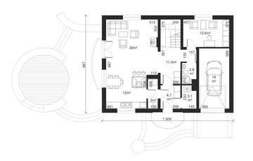 Parter projektu - Dom przy Bukszpanowej