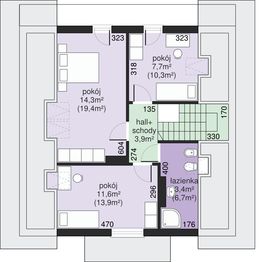 Poddasze projektu - Dom przy Cyprysowej