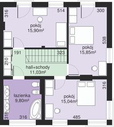 Piętro 1 projektu - Dom przy Miedzianej