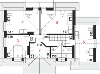 Poddasze projektu - Dom przy Szarotek