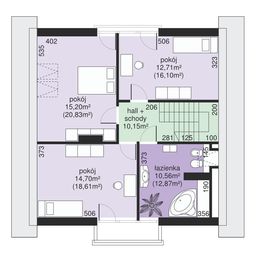 Poddasze projektu - Dom przy Cyprysowej 7