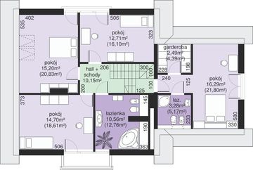 Poddasze projektu - Dom przy Cyprysowej 6