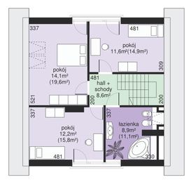 Poddasze projektu - Dom przy Cyprysowej 2