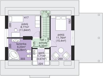 Poddasze projektu - Dom przy Imbirowej