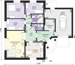 Parter projektu - Dom przy Bajecznej