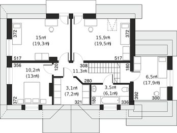 Poddasze projektu - Dom przy Modrzewiowej