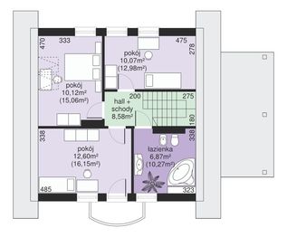 Poddasze projektu - Dom przy Cyprysowej 27