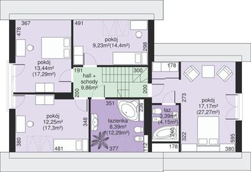 Poddasze projektu - Dom przy Cyprysowej 24