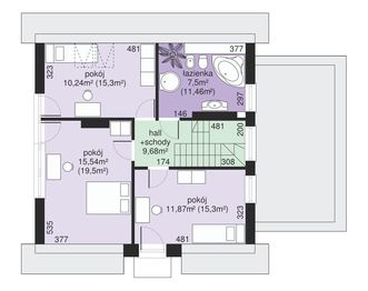 Poddasze projektu - Dom przy Wiosennej 3