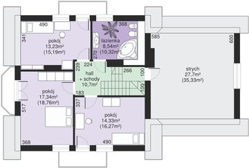 Poddasze projektu - Dom przy Cyprysowej 28
