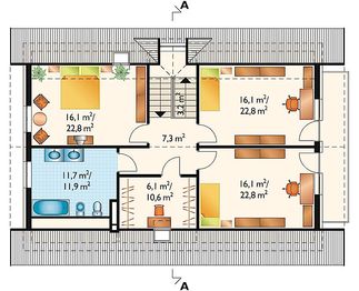 Poddasze projektu - Adam - murowana – ceramika