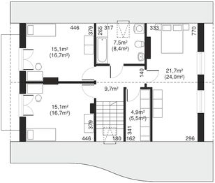 Poddasze projektu - Dom przy Berberysowej