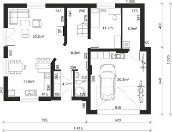 Parter projektu - Dom przy Słonecznikowej