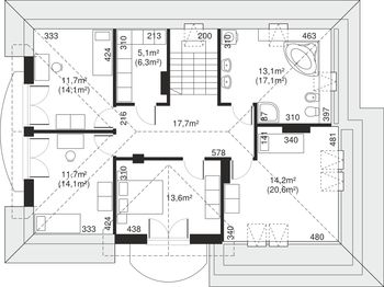 Poddasze projektu - Dom przy Słonecznikowej