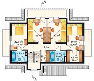 Poddasze projektu - Andromeda - murowana – ceramika