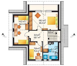 Poddasze projektu - Atol - murowana – ceramika