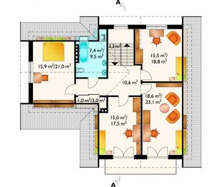 Poddasze projektu - Karat - murowana – ceramika