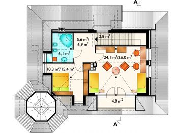 Poddasze projektu - Kurza Stopka - murowana – ceramika
