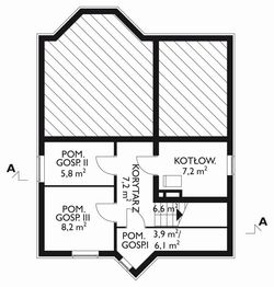 Piwnica projektu - Mała Marzanna - murowana – beton komórkowy