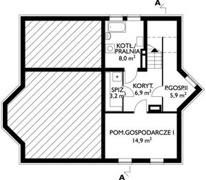 Piwnica projektu - Marzanna - murowana – beton komórkowy