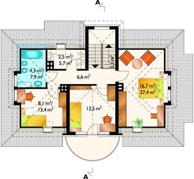 Poddasze projektu - Nefryt - murowana – ceramika