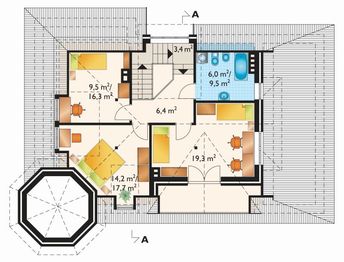 Poddasze projektu - Zameczek - murowana – ceramika